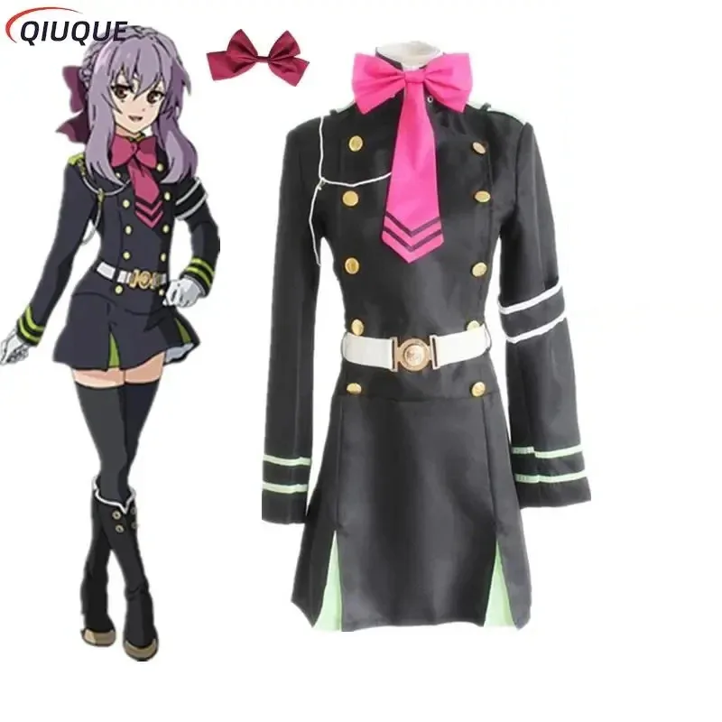أزياء أنيمي من نهاية Shinoa Hiiragi التأثيرية دبابيس الشعر قفازات للنساء Owari no Seraph أزياء الهالوين kk
