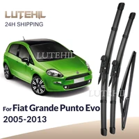 Para Fiat Grande Punto Evo 199 2005-2013 2006 2007 limpiaparabrisas delantero y trasero limpiaparabrisas cepillos de ventana 26 ""+ 15"" + 12""