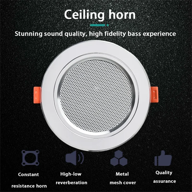 3 Inch 10W Ceiling Speaker Background Music System Bathroom Moisture-proof Aluminum Fashion Good Sound Quality Loundspeaker Z356