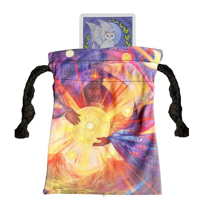 

Tarot Dice Bag Tarot Card Velvet Storage Bag 13x18cm Sun God Pattern Tarot Card Pouch For Tarot Cards Dices Hand Gift Bags