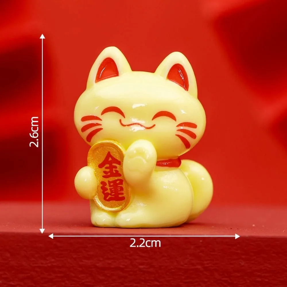 Desktop Ornament Cartoon Lucky Cat Statue Cute Creative Lucky Cat Figurine Exquisite Animal Model Miniatures Collectible