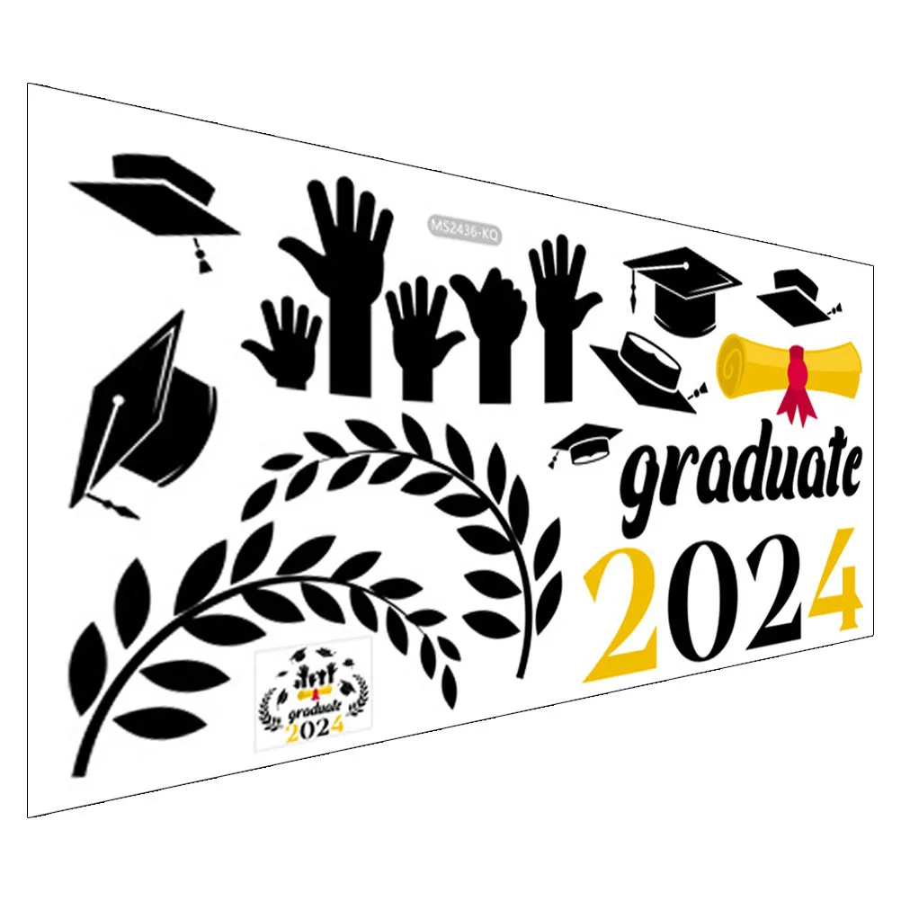 

Graduation Themed Sticker Wall Decal Exquisite Design Enhances Room Decor Easy Apply No Damage Graduation Season Must Have