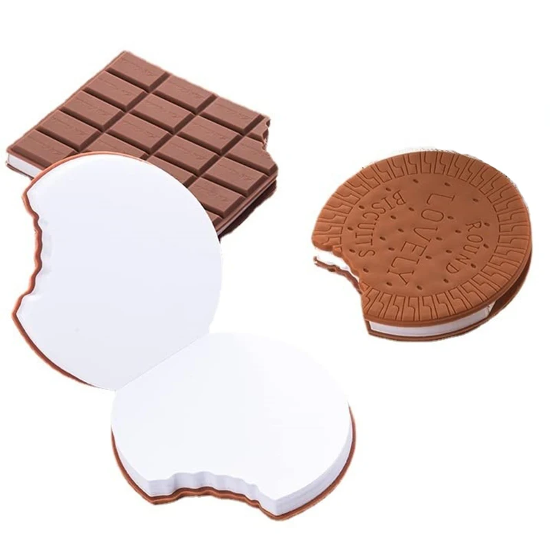 criativo chocolate cookies forma caderno para estudantes cute cartoon notepad cover tearable handwritten memo pads 01