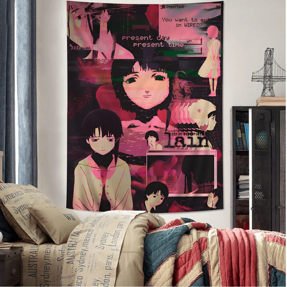 

Serial Experiments Lain Hanging Bohemian Tapestry Hanging Tarot Hippie Wall Rugs Dorm Home Decor