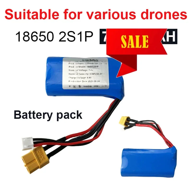 ✅✅18650 7.4V 2S1P 3000 mAh lithium-ion battery pack, suitable for various drones