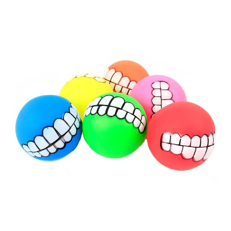 1pc Rubber Dog Toys Squeaky Cleaning Tooth Dog Chew Toy Small Puppy Toys Ball Bite Resistant Pet Supplies Petshop Diameter