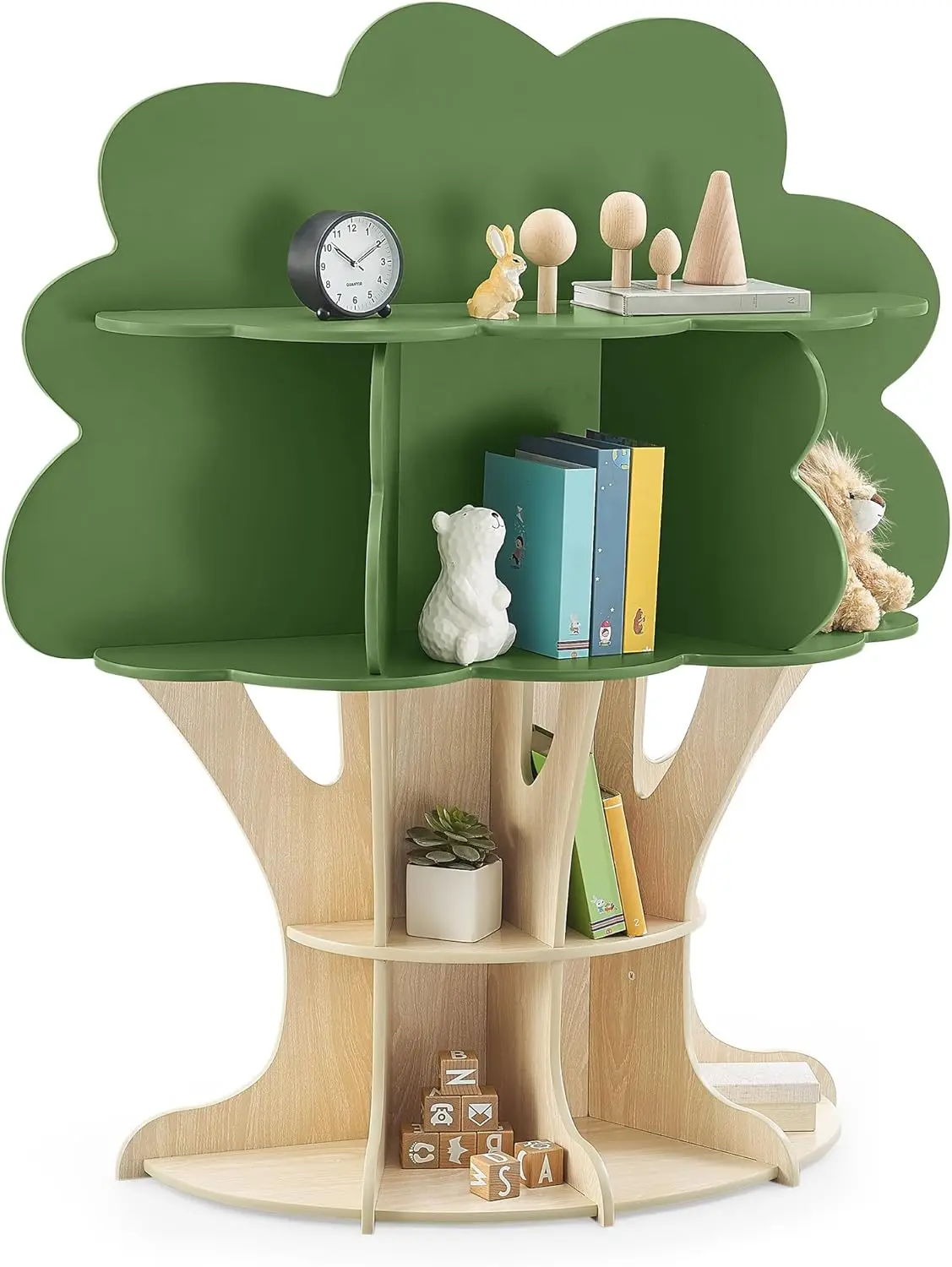 

Tree Bookcase - Greenguard Gold Certified, Fern Green/Crafted Natural