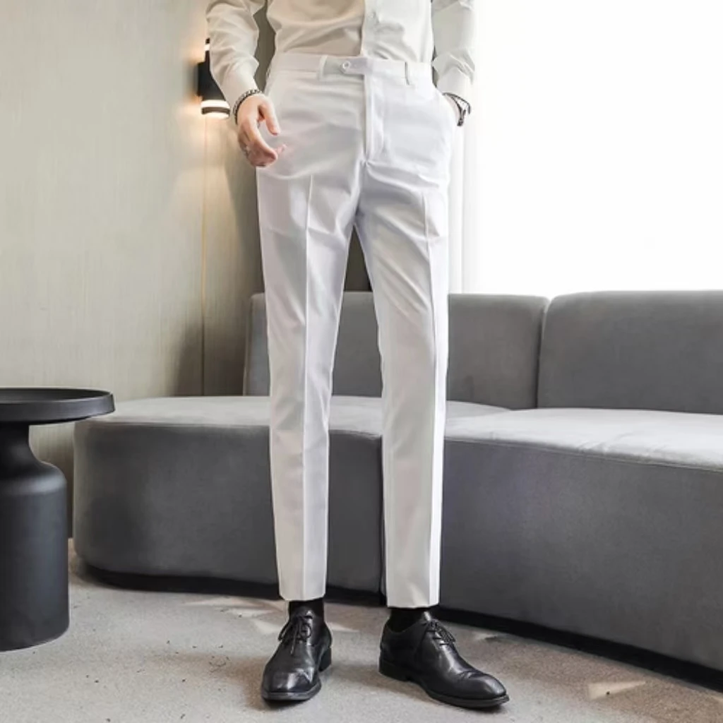 Customizable Classic Men's Suit Pants Wedding Elegant Formal Trousers for Groomsmen Special Occasions