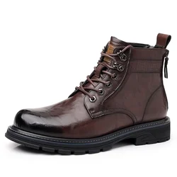 Italian Ankle Boots Winter Work Boots Men's Business Boots Wear-resistant Soles Men's Casual Boots Cold Resistant Cotton Boots