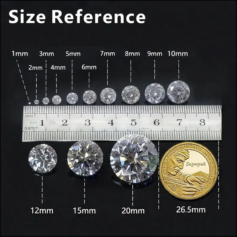 a-High Quality Lab Grown Sapphire Round Cut Royal Blue Color Gems Charms Ring Necklace Main Materials Selectable Certificate