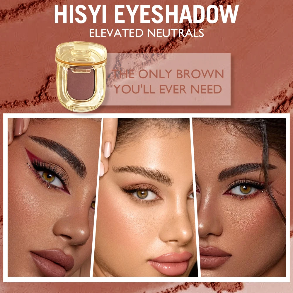 ظلال عيون فردية غير لامعة - بني لتفتيح العين وإخفاء الوجه، مقاومة للماء تدوم طويلاً، سهلة المزيج متعددة المظهر، عيد الميلاد والشتاء