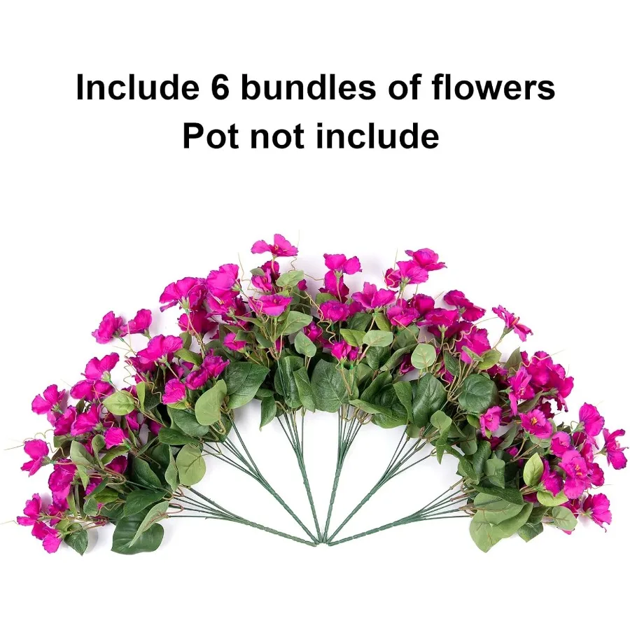 الكركديه الزهور الاصطناعية النباتات للديكور في الهواء الطلق 6 حزم الحرير الكركديه باقة الزهور الاستوائية الاصطناعي واقعية UV