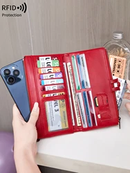 MIYIM RFID anti-theft brush women's wallet retro large capacity double zipper long wallet fashionable multi card slot handbag