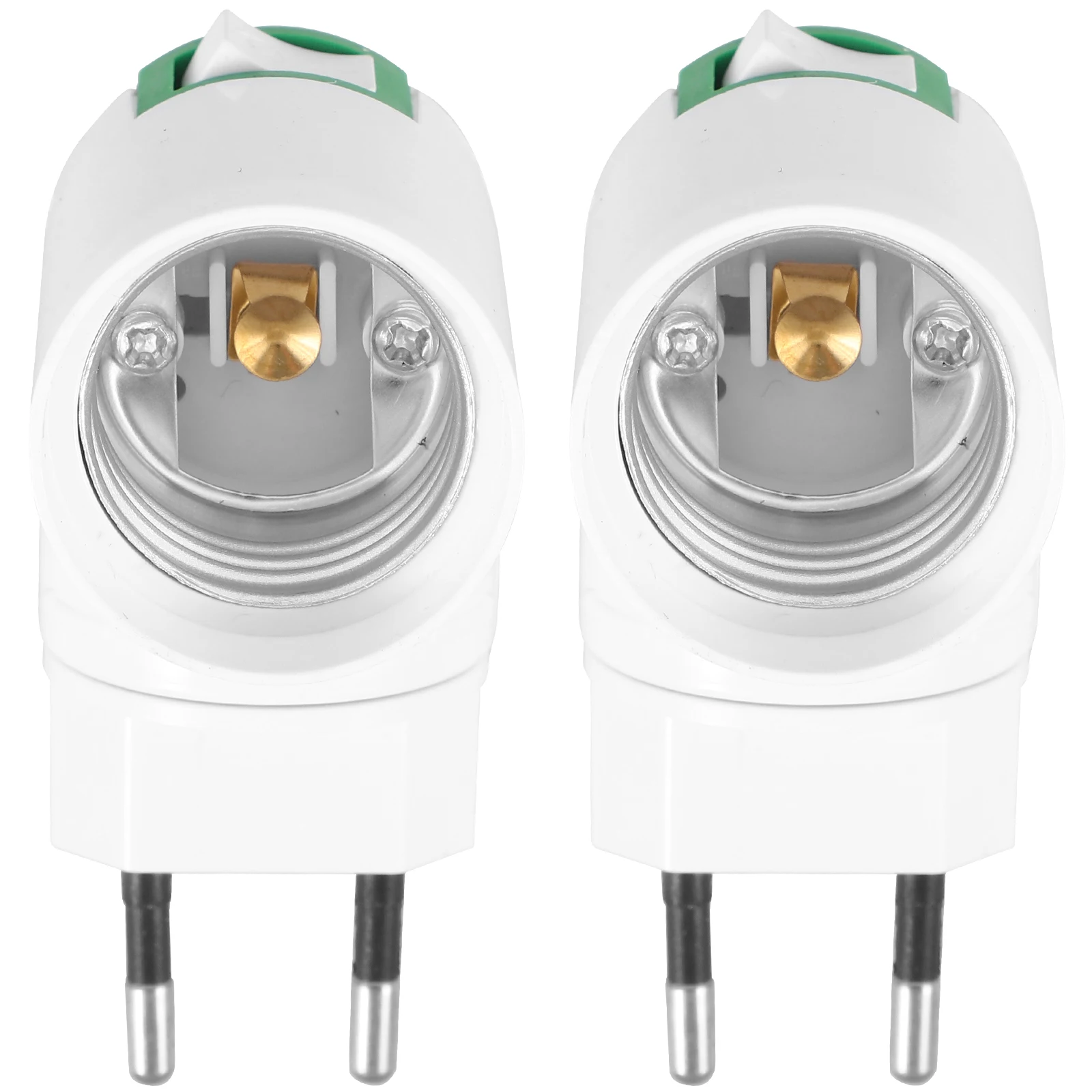 

2Pcs Light Socket Outlet Adapter Plug in Bulb Holder E27 Converter for Workshop Barn Garage Temporary Lighting Solution