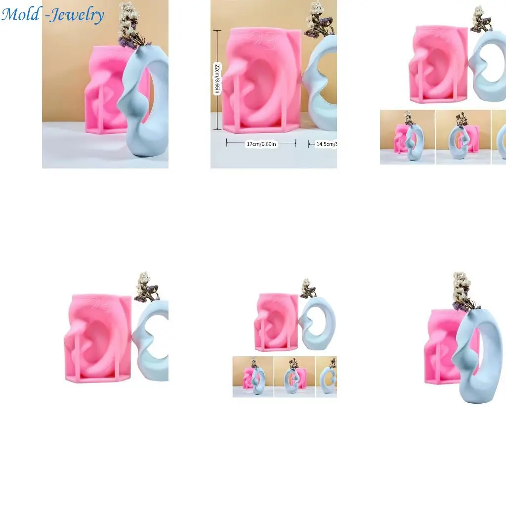 69HB Flexible Nordic Art Vase Mold Nordic Silicone Vase Mold Perfect For DIY Home And Guesthouse Decoration