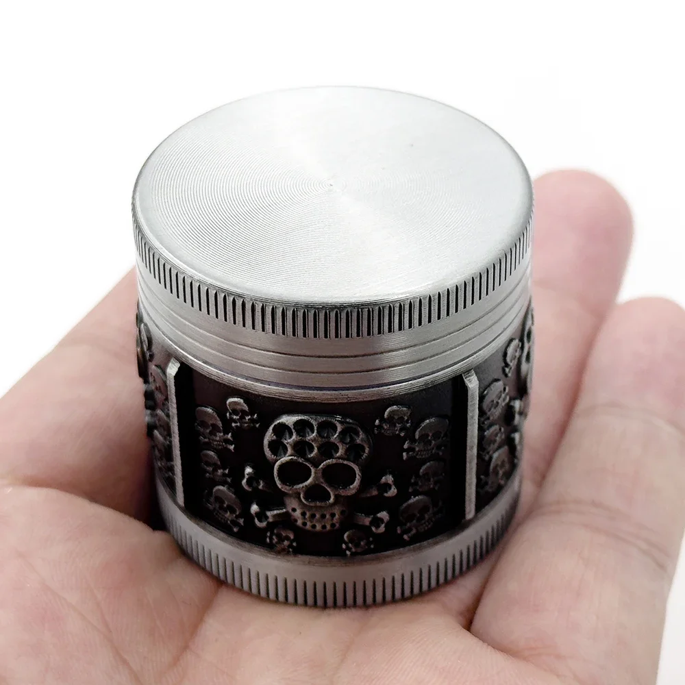 Skuller 40mm Grinder 4 Layers Manual Metal Spice Herb Crusher Cutter Smoking Manual