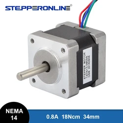 Nema 14 Stepper Motor 18Ncm(25.5oz.in) 0.8A 4-lead 34mm Nema14 Bipolar 1.8deg Stepper Motor for 3D Printer CNC Robot