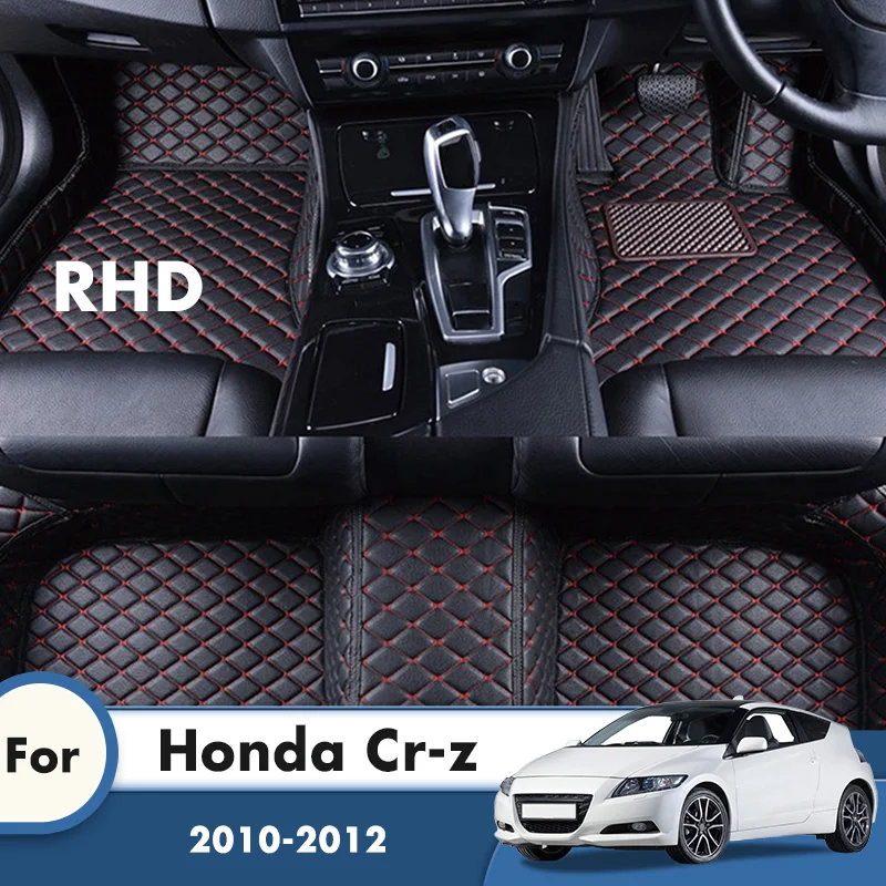 

RHD Leather Car Floor Mats For Honda Cr-z 2012 2011 2010 Auto Interiors Accessories Styling Front And Rear Side Foot Rugs Cover