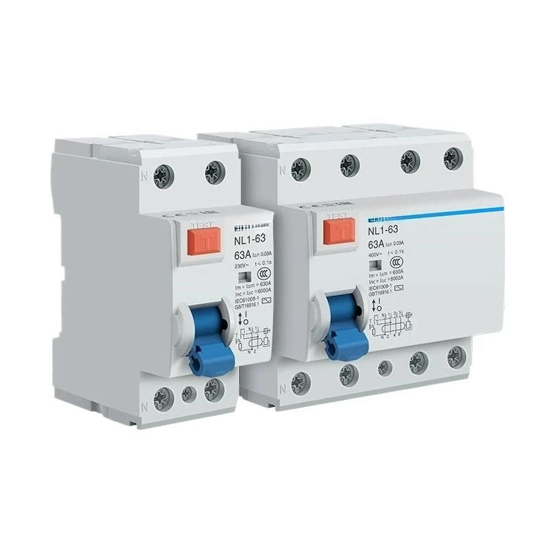 Nl1-63 Leakage Protector 2p 4p 25a 40a 63a Electromagnetic Leakage Circuit Breaker for Home Power Distribution Protection Switch