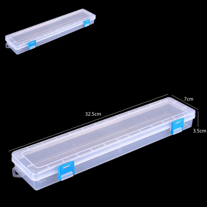 White Storage Box 33x7x3.5cm For Brushes Painting Pencils Watercolour Pen Container Drawing Tools Organizer Plastic Beading Box