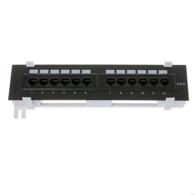 A9BD 12-Port Blank Patch Panel Rack Mount Cable Management For Cat5e/Cat6 RJ45 Ethernet Modules Panel