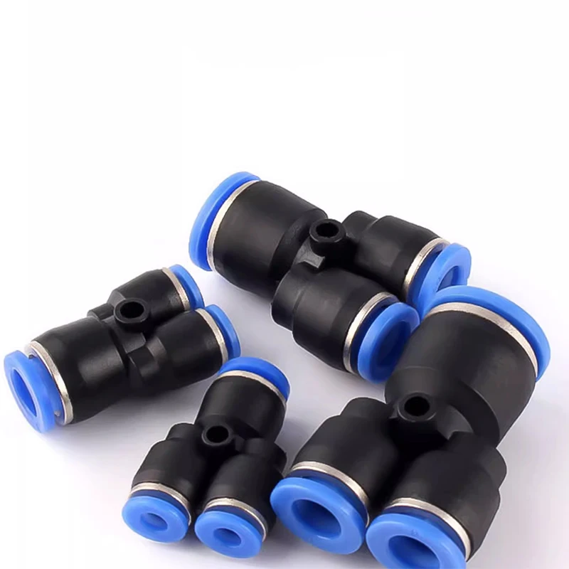 50/100/500/1000 Pcs Quick Pneumatic Joint Plastic PE Tee PEG Variable Diameter Quick Joint With High Quality