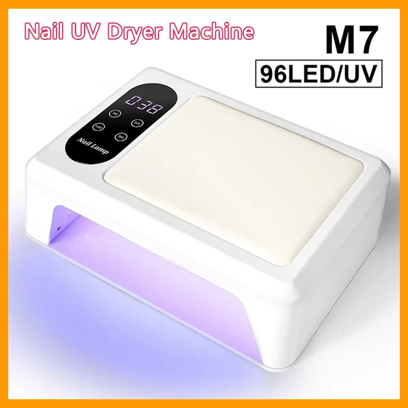 

Профессиональная 96 светодиодная лампа для ногтей, быстроотверждаемая УФ-сушилка для гель-лака для ногтей с 4 таймерами и датчиком, лампа для отверждения инструментов для маникюрного салона