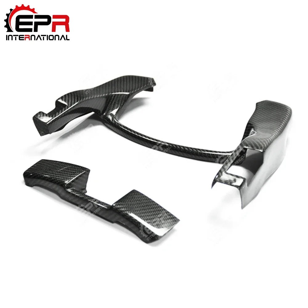 For Nissan R35 GTR Carbon Fiber Center Gauge Bezel Set LHD Glossy Finish Steering Wheel Cover Kit Fibre Interior Trim Drift Part view 3