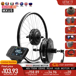MXUS Brand Ebike Conversion Kit 48V 750W e-bike Brushless Rear Hub Motor Wheel 20-29Inch 700C For Electric Bike Conversion Kit