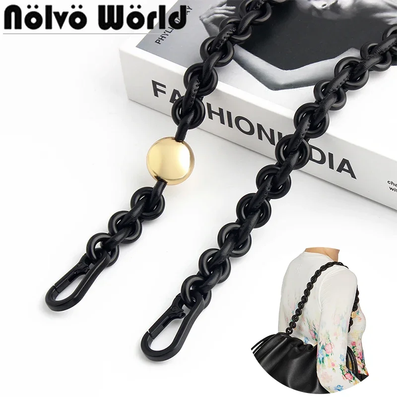 1/4/8PCS Black Length:62cm Acrylic Leather Chain For Versatile Handbag Underarm Bags Strap DIY Purse Handle Replace Accessories