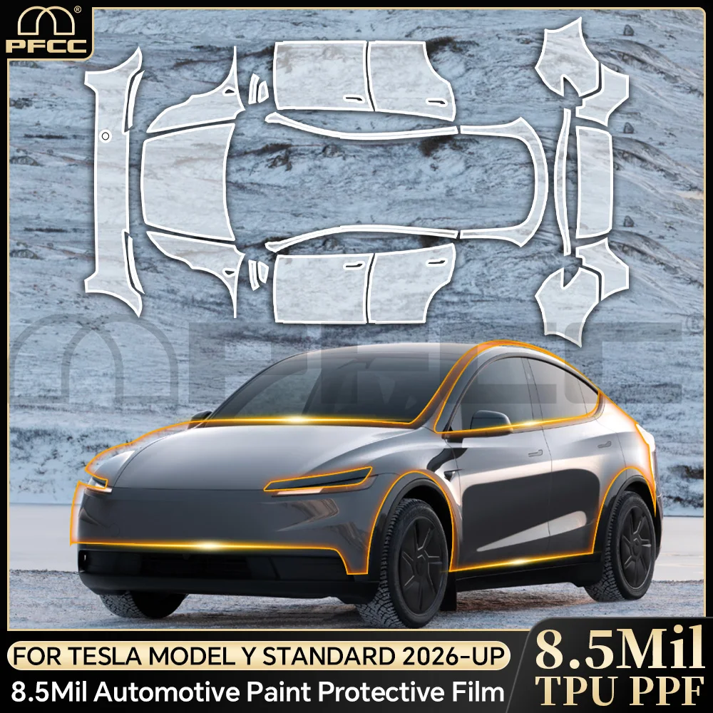 9Mil TPU Scratch Resistant Car Paint Protection Film For Tesla Model Y Standard 2026-up Clear Bra PPF Decal Accessories