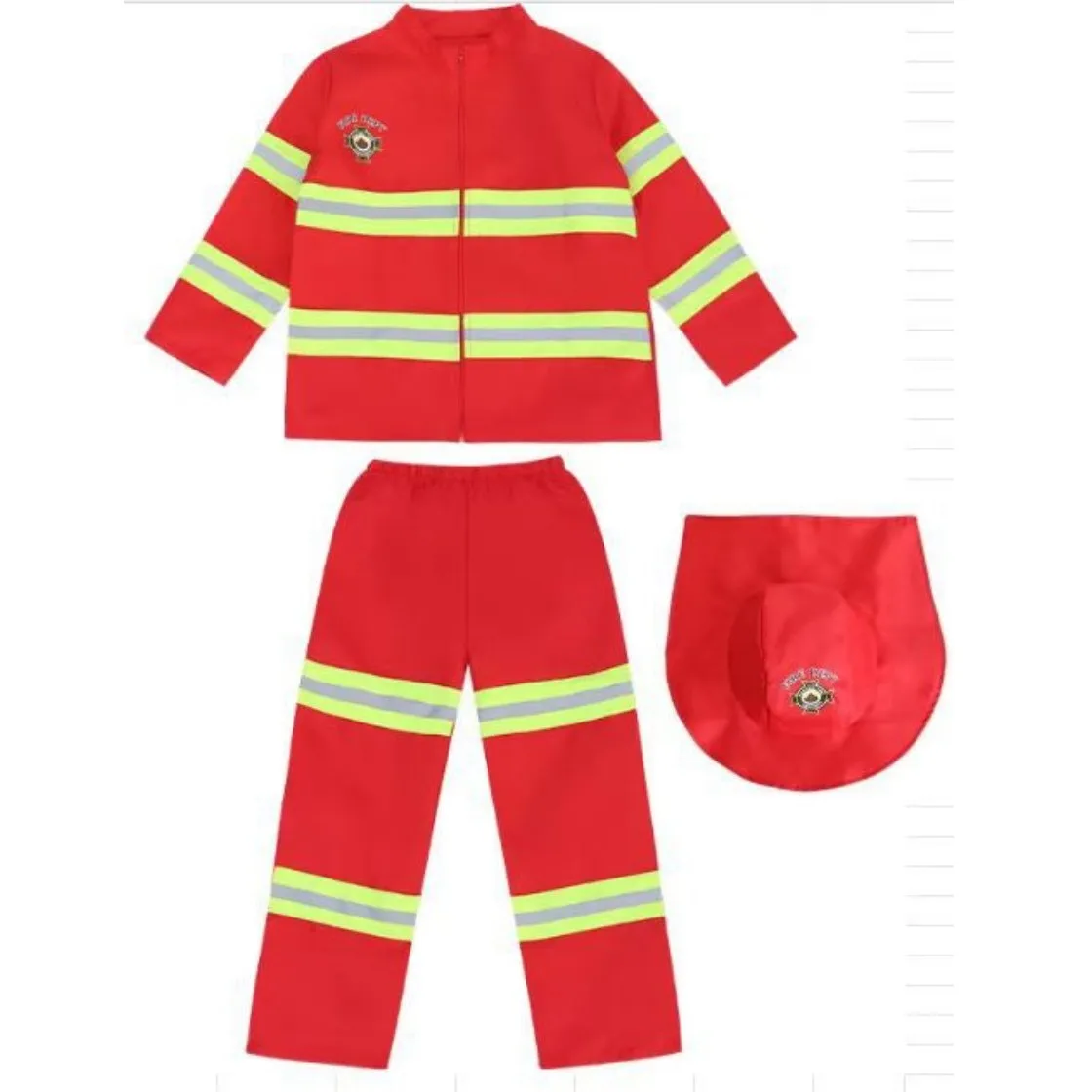 Kid's Fireman Firefighter Costume Toys for Boys and Girls Birthday Halloween Party Dress Up Red Black for Halloween Cosplay