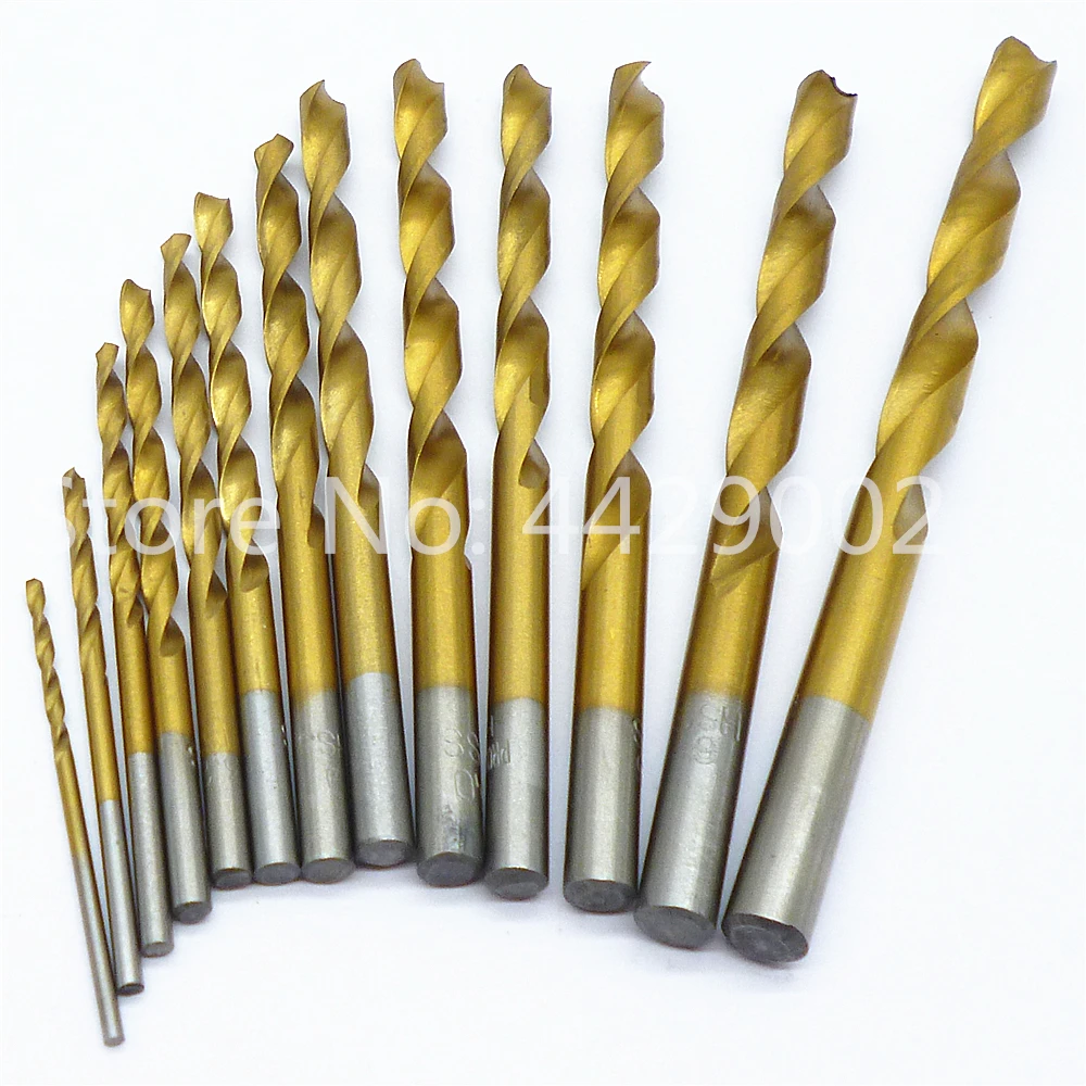 

13pcs HSS Twist Spiral Drill Bits Metal Twist Drill High Speed Steel Drills for Soft Metal Wood Plastic Hole Cutting Drilling