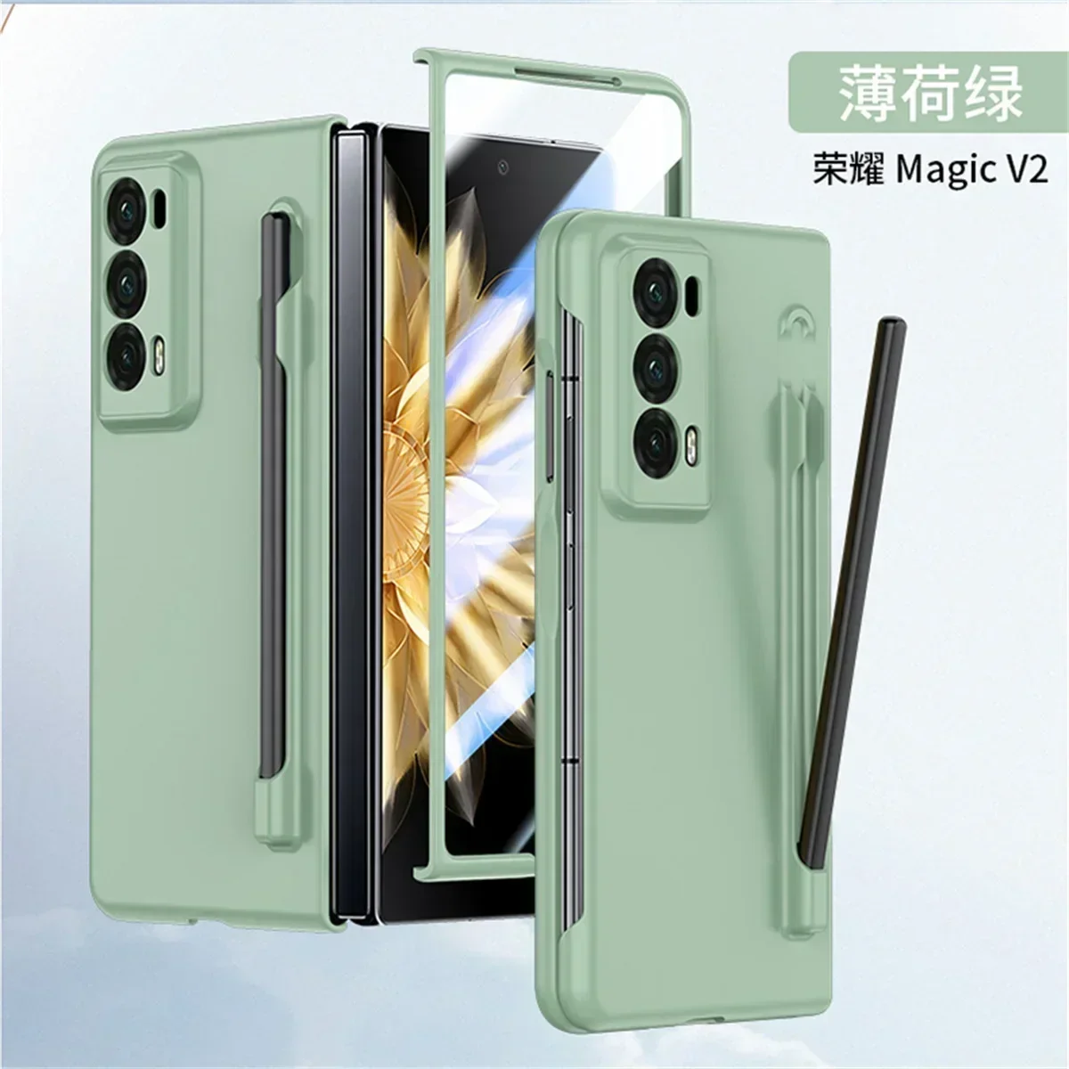 Matte Armor Handyhülle für Honor Magic V3 V2 VS2 PC, Hartschalenschutz, stoßfester Filmschutz mit S-Stifthalter-Abdeckung – Detail 7
