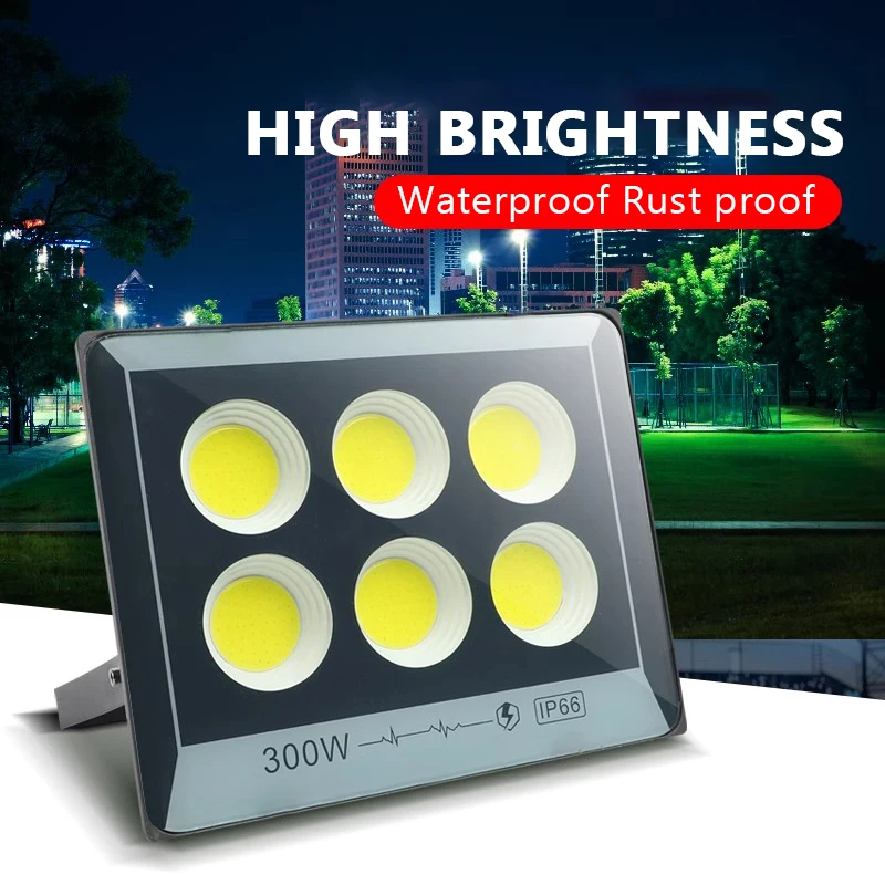Luci di inondazione LED AC 220V 50W 100W 200W 300W 400W 500W Faretto ad alta luminosità LED impermeabile IP66 Lampione da giardino esterno