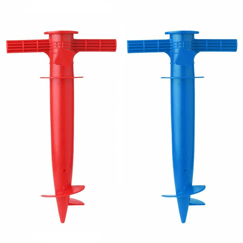 AT05-Outdoor Sun Beach Umbrella Holder Spike Fishing Pole Patio Parasol Ground Anchor Rain Gear Spikes Plastic Fishing Stand Aug