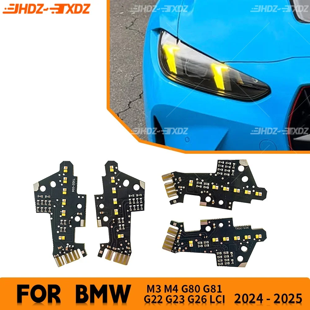 

Yellow Angel Eye DRL Boards For BMW G22 G23 G26 G80 G82 G83 LCI M3 M4 430i M440i 2024+ LED Headlight Daytime Running Light Amber