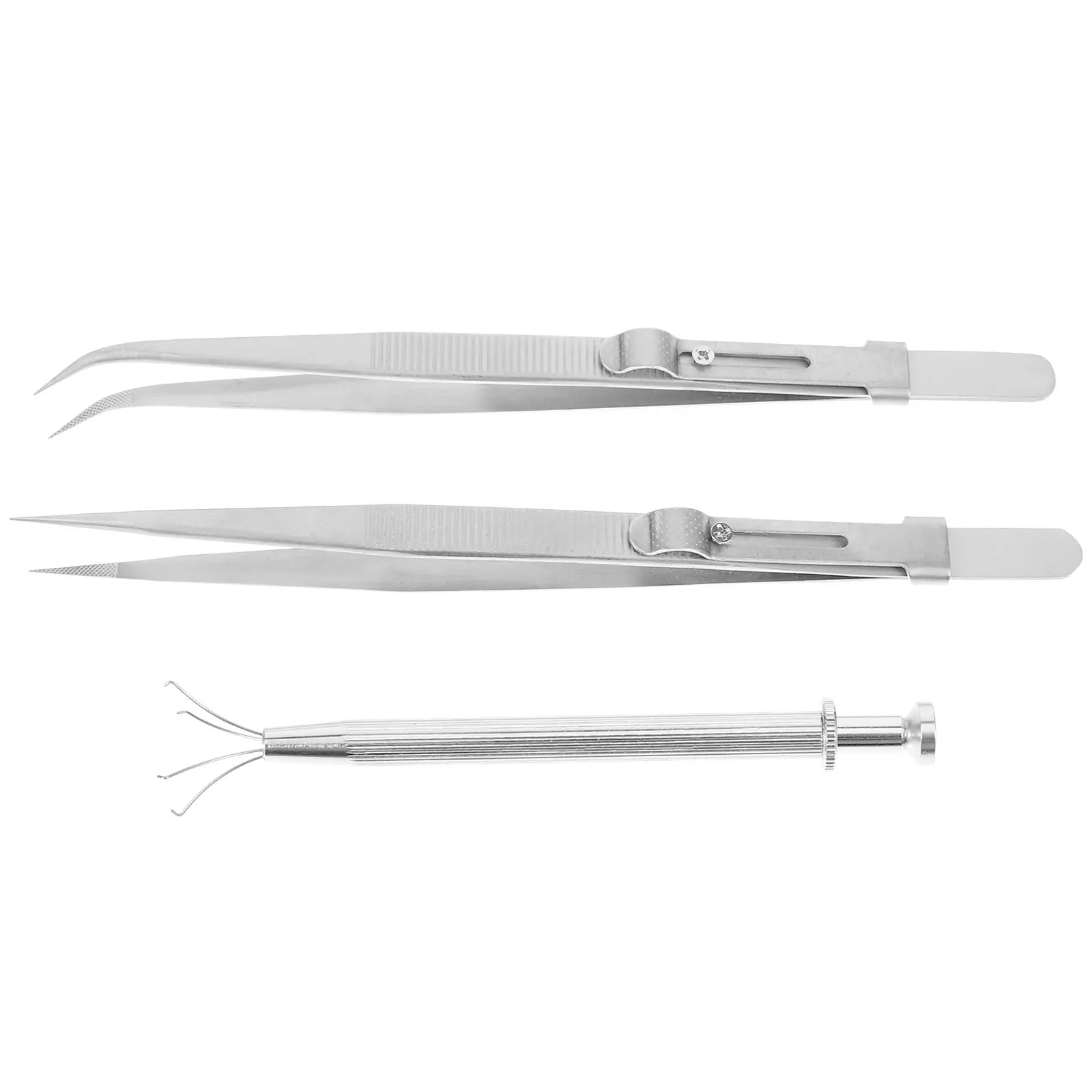1Set Stainless Steel Jewelry Tweezers Set Precision Grabbing Tweezers for Bead Work Craft Jewelry Making Lab Use Non-Slip