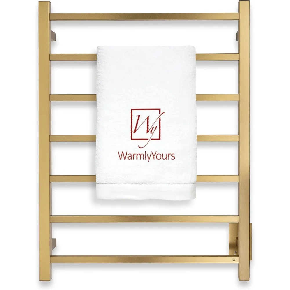 Tahoe Heated Towel Rack, 7 Bars, Brushed Gold