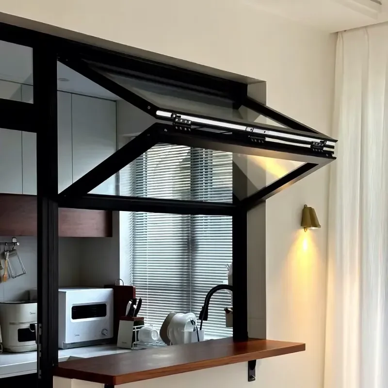 for Insulated Aluminum Alloy Vertical Double Folding Window Soundproof Villa Terrace Vertical Folding Window