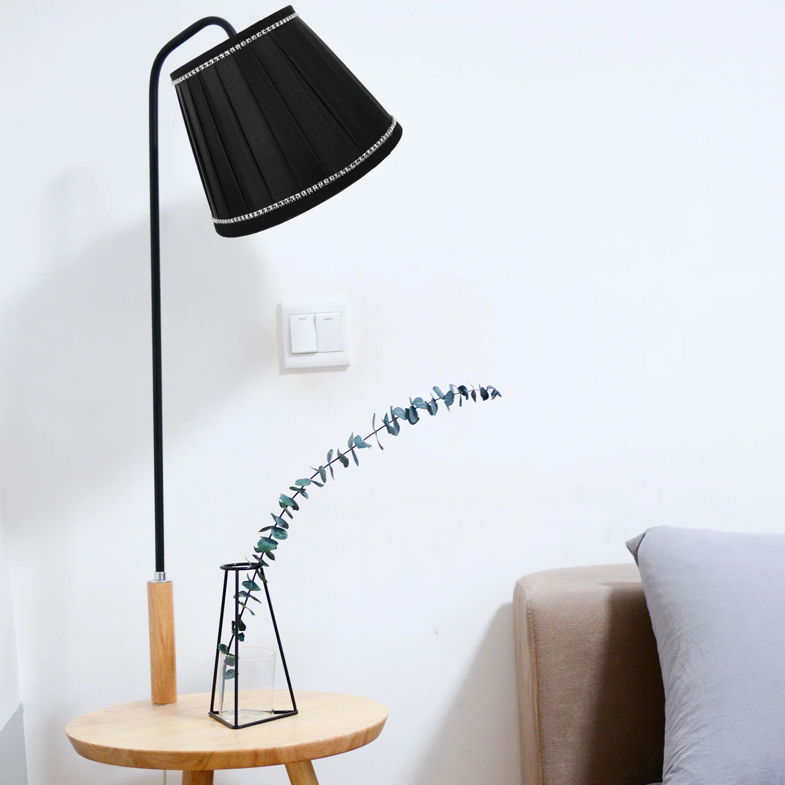 

Premium Pleated Lamp Shade E27 Fabric Light Cover for Table Desk Lamp Home Office Bedroom Cozy Atmosphere Scratch-Resistant