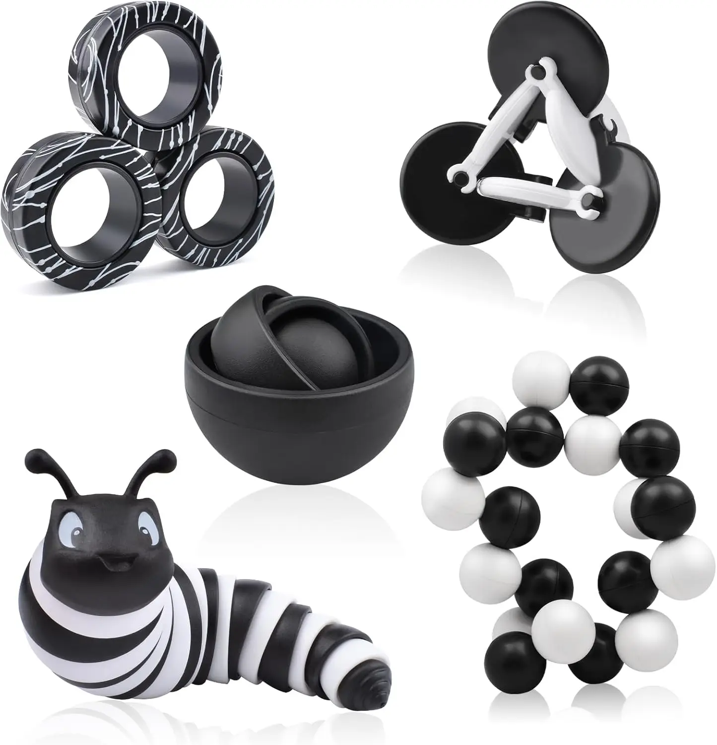 

Набор из 5 сенсорных игрушек для детей и взрослых - спиннеры для снятия стресса, настольные игрушки для СДВГ, подарки для пасхальных корзин