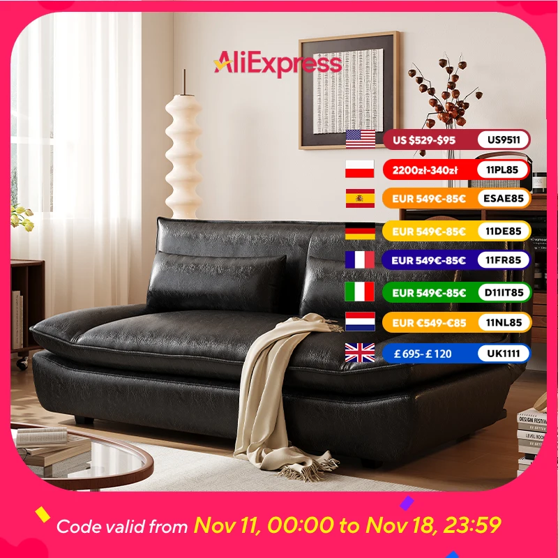 

Black Luxury Living Room Sofas 2 Seater Quality Bedroom Lazy Sofa Bed Lounge Recliner Modern Schlafsofa Bett Furniture Home