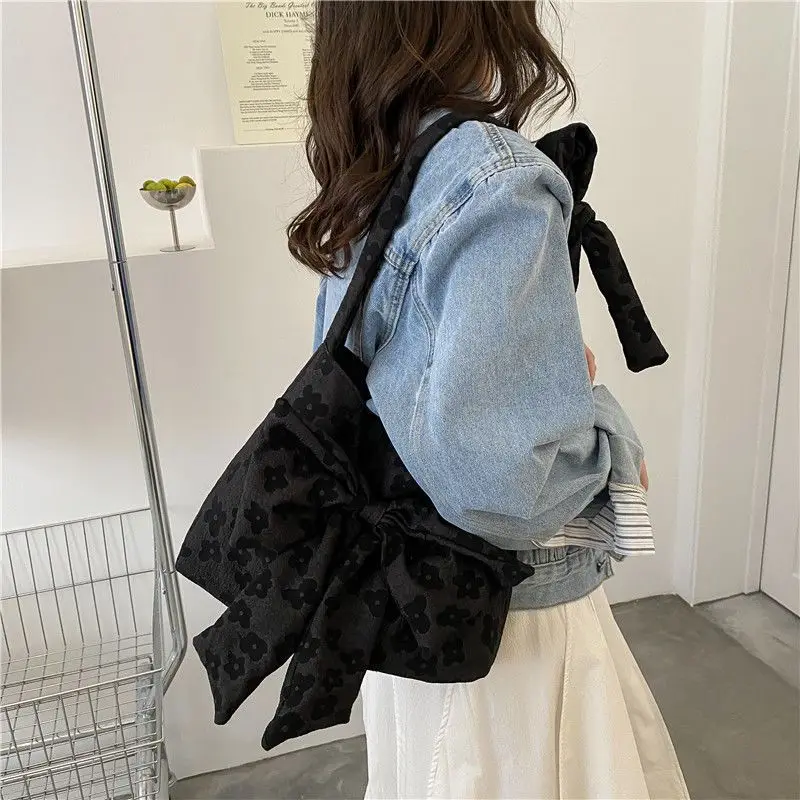 Senior Sense Bow Large Capacity Bag Female 2023 Spring and Summer New Style Shoulder Bag Students Class Schoolbag