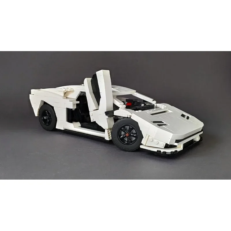 MOC- 159282   Witte Supercar LPI 800-4 Montage Splicing Bouwsteen Model 1202 Bouwsteen Onderdelen Kinderen Verjaardag Speelgoed Cadeau