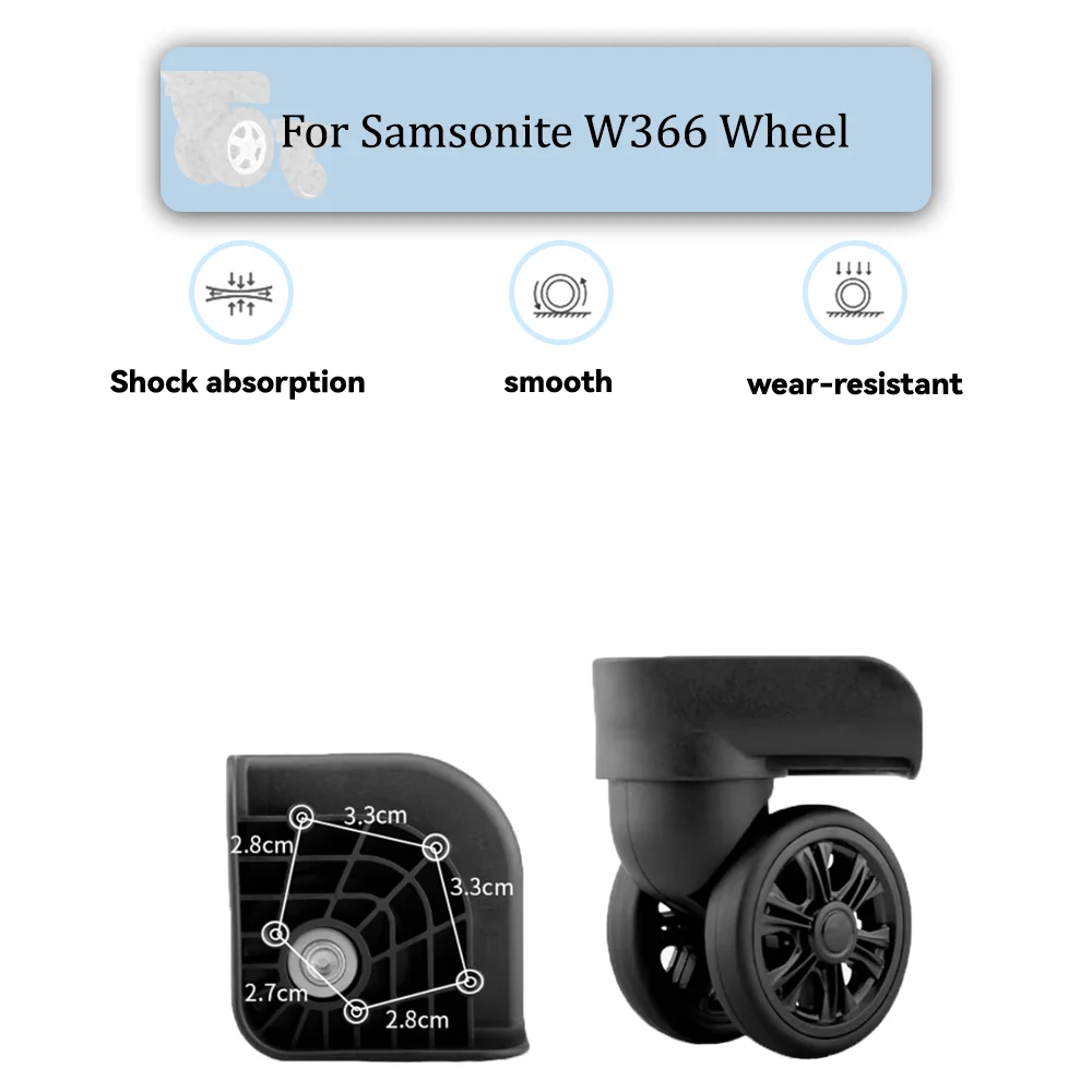 

For Samsonite W366 Universal Wheel Replacement Suitcase Rotating Smooth Silent Shock Absorbing Wheel Accessories Wheels Casters