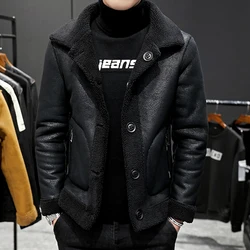 2023 Brand Clothing Men Winter Keep Warm Woolen  Coats Men's Granular Woollen Cloth Double Sided Woolen Jackets Plus Size S-4XL