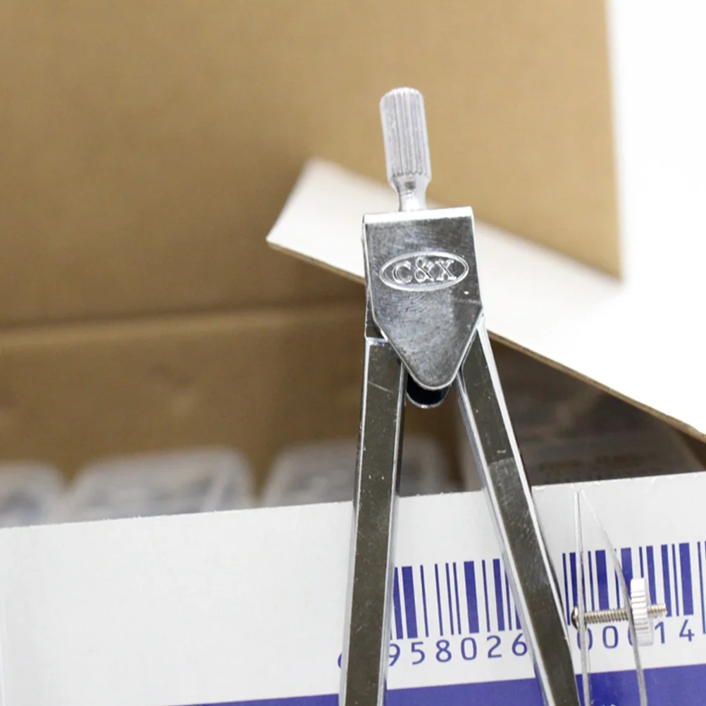 2 Pcs Metal Drawing Compasses Math Teaching Tools Student Office School Supplies