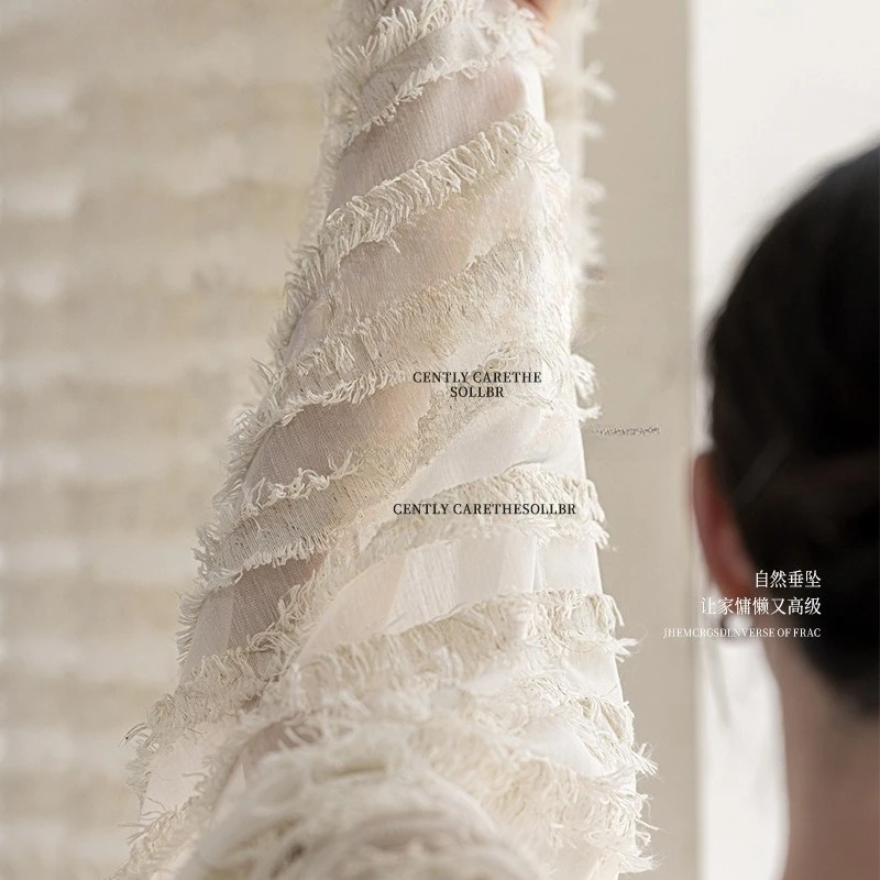 White Romantic Cut Flower Tulle Curtains for Living Dining Room Bedroom Transparent Light Not Transparent People Custom Size