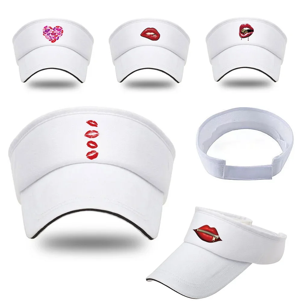 

Unisex Summer Breathable Sunscreen Sun Caps Men Women's Sport Golf Running Baseball Cap Mouth Print Outdoor UV-proof Visors Hats